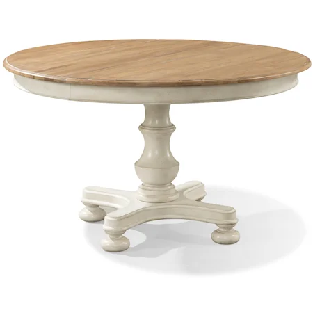 Round Pedestal Table in Two Tone